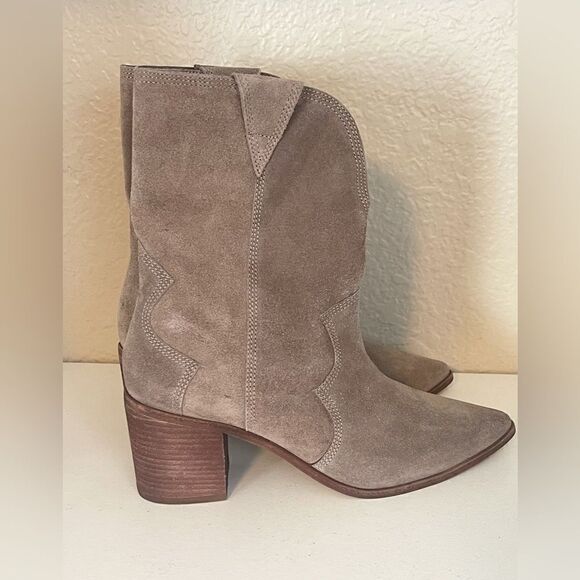 KAANAS cowgirl boots x Madewell Porto pointed toe boots in gray suede Size 9 New - Picture 3 of 11